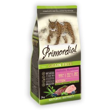 2кг Корм Primordial Holistic Grain-Free Cat Adult Duck & Turkey для взрослых кошек с Уткой и Индейкой
