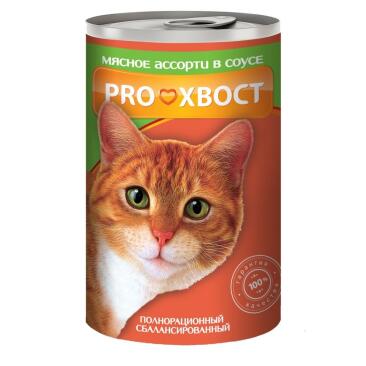 415гр Корм PROхвост  для кошек Мясное ассорти