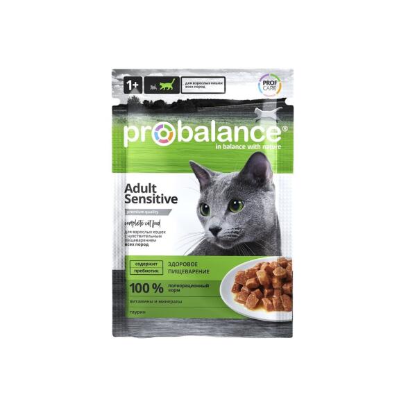 85гр Корм ProBalance Sensitive для кошек с чувствительным пищеварением
