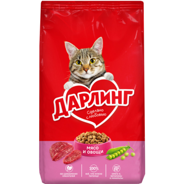 760гр Корм DARLING  для кошек, Мясо с овощами