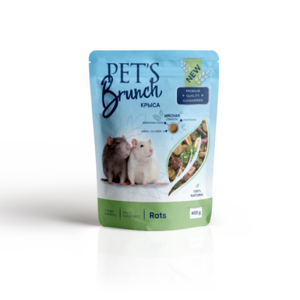 400гр Корм PET'S Brunch сухой для Крыс и Мышей "Рацион для крыс"