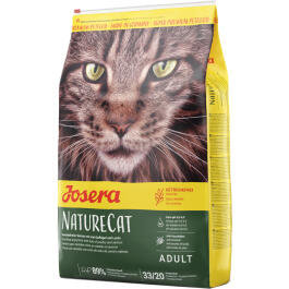 2кг Корм Josera NatureCat (Adult Sensitive 33/20) беззерновой для кошек с чувствительным пищеварением и котят от 6 месяцев с домашней Птицей и Лососем