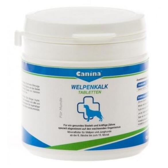 Минеральная добавка для щенков Canina Welpenkalk Tabletten для оптимального развития скелета и зубной системы с 6 недель до 15 месяцев, 350г (~ 350 таб)