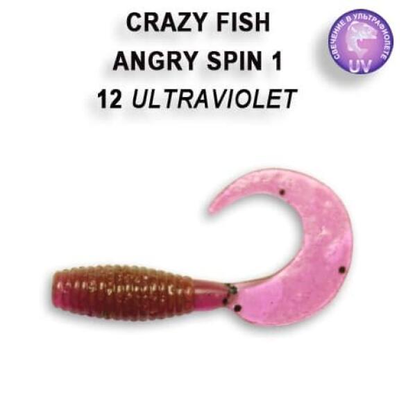 Резина Crazy Fish Angry Spin 1'' №12, Кальмар, 8шт