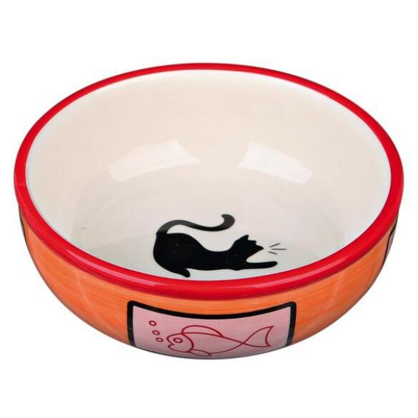 Миска TRIXIE керамическая для кошек с рисунком кошки 0,35л 12,5см