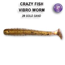 Резина Crazy Fish Vibro Worm 2'' №28, Кальмар, 8шт