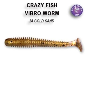 Резина Crazy Fish Vibro Worm 2'' №28, Кальмар, 8шт