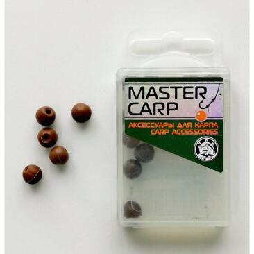 Бусина Master Carp коричневая (силикон) 15 шт