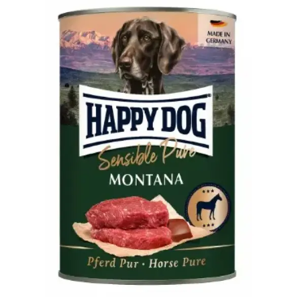 400гр Корм HAPPY DOG Sensible Pure Montana корм для взрослых собак с кониной