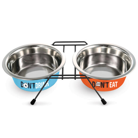 Миска Triol металлическая на подставке "Water&Food", 2*0,24л