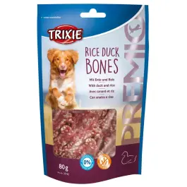 80гр Лакомство TRIXIE PREMIO для собак, косточки из утиного мяса с рисом, без глютена и сахара