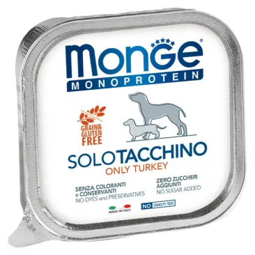 150гр Влажный корм Monge Dog Monoprotein SOLO Turkey монопротеиновый паштет для собак из Индейки