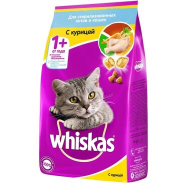 Корм в развес WHISKAS для стерилизованных кошек Курица, 1кг