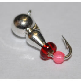 Мормышка вольфрамовая с ушком ""Капля+Шар"" 3,0мм, серебро, 0,35гр (с бисером)