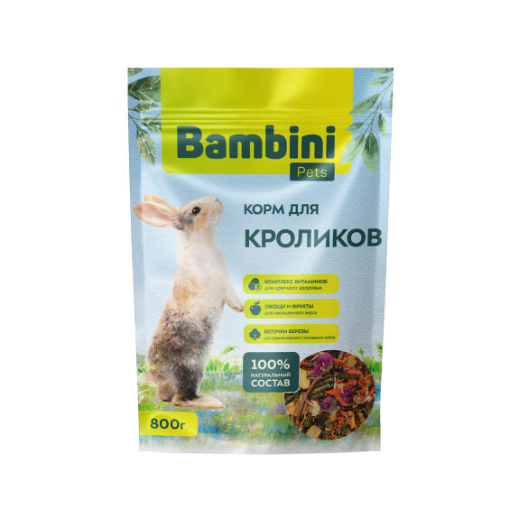 800гр Корм Bambini Pets для кроликов