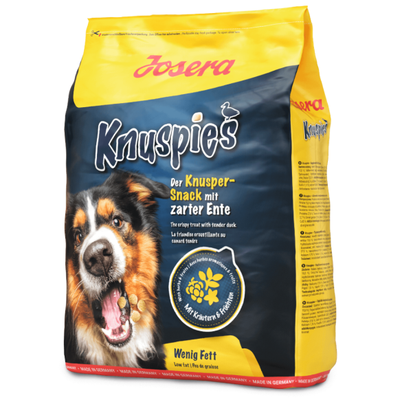 0,9кг Дрессировочные снеки Josera Knuspies для собак из мяса Утки