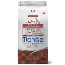 2,5кг Корм Monge Dog Monoprotein Mini Puppy&Junior Lamb/Rice для щенков мелких пород с 2 месяцев, c Ягненком и рисом