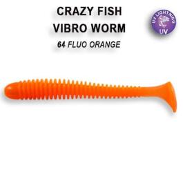 Резина Crazy Fish Vibro Worm 3'' №64, Кальмар, 5шт