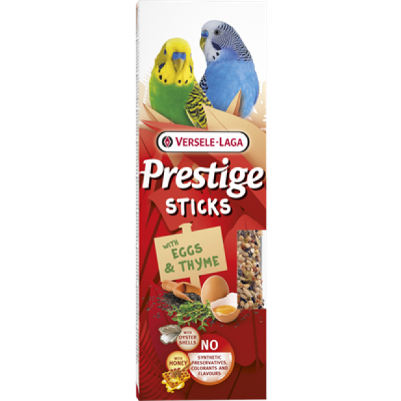 2х60гр Палочки-Лакомства Versele-Laga Prestige Sticks для Попугаев с яйцом и тимьяном