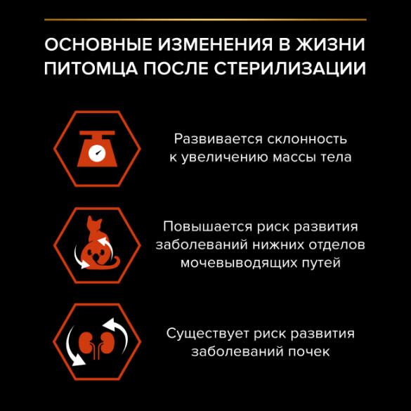 3кг Корм PRO PLAN Sterilised Vital Functions Adult для стерилизованных кошек, поддержания функций почек, мозга и иммунитета с Лососем