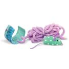 Набор игрушек KONG Pull-A-Partz Yarnz Assor для кошек (мышь, клубок пряжи, липучка для клубка), 12см
