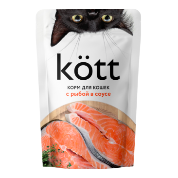 75гр Корм для кошек ТМ "Kott"  с Рыбой в соусе