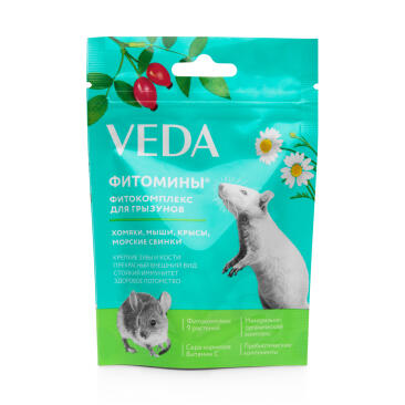 Фитомины Veda для полноценного здоровья и прекрасного внешнего вида грызунов, 50гр