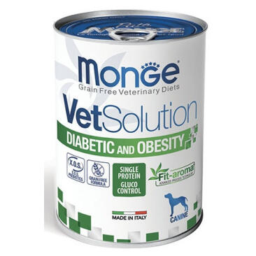 400гр Консервы Monge VetSolution Dog Diabetic & Obesity Вет. диета для собак при ожирении и диабете