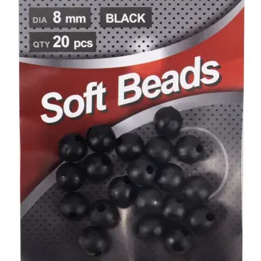 Бусина фидерная Namazu Soft Beads, PVC, d-8 мм, круглая, Черный (20шт)