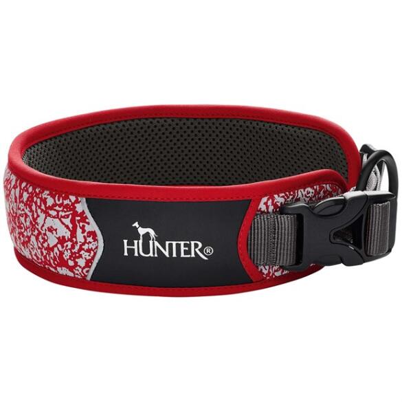 Ошейник HUNTER Collar Divo Reflect 45-55/L, Красный/серый