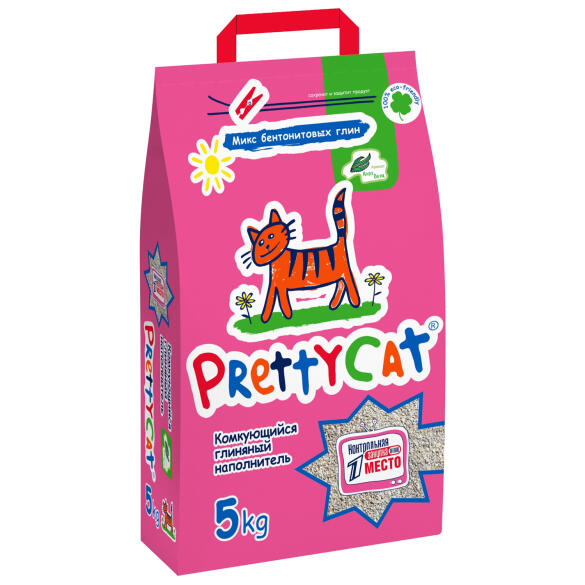 Наполнитель комкующийся PrettyCat "Euro Mix" Алоэ, 5кг