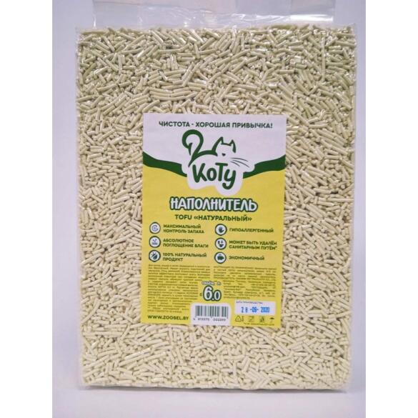 Наполнитель ""Коту"" TOFU соевый Натуральный Ivory 6л 2,5кг