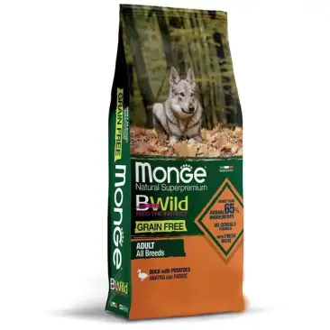 Корм в развес Monge Dog BWild Grain Free Adult Duck/Potatoes беззерновой  для взрослых собак всех пород с Уткой и картофелем, 1 кг