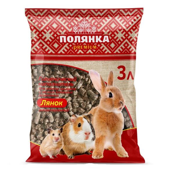 Наполнитель впитывающий для клеток Кошкина Полянка "Лянок" 3л
