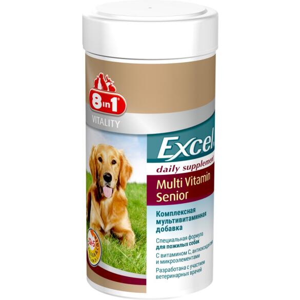 Excel Multi Senior 8in1 комплексная мультивитаминная добавка для пожилых собак, 70таб