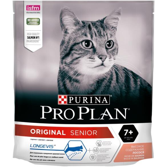 400гр Корм PRO PLAN  Adult +7  Лосось для взрослых котов старше 7 лет