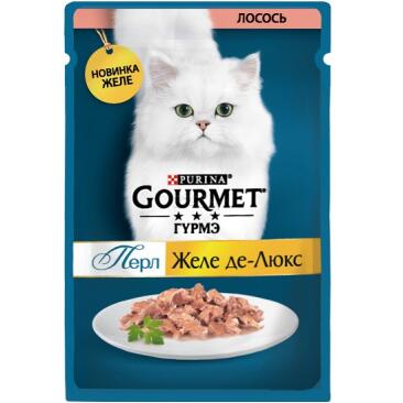 75гр Корм для кошек GOURMET Perle де-люкс желе с Лососем