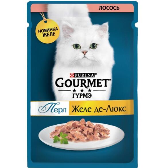 75гр Корм для кошек GOURMET Perle де-люкс желе с Лососем