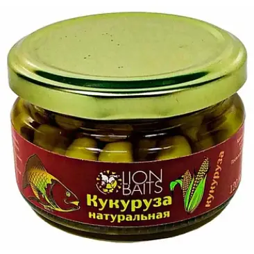 Насадка Lion Baits кукуруза натуральная Кукуруза, 125мл