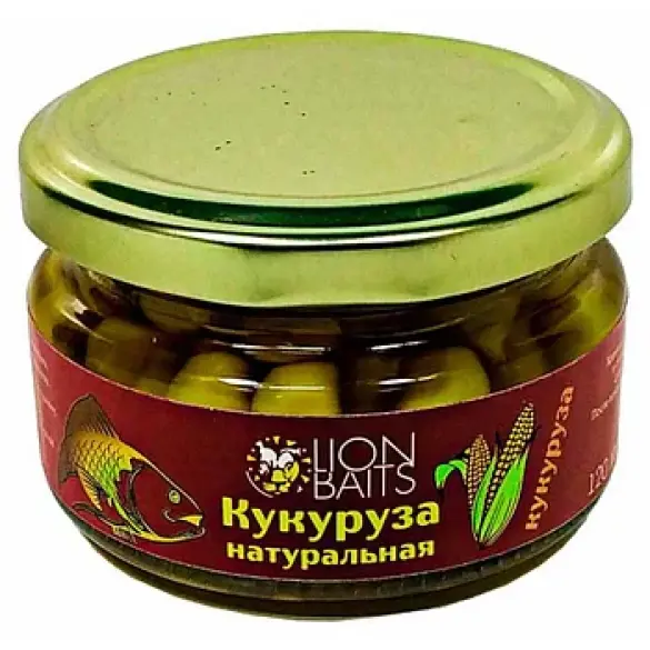 Насадка Lion Baits кукуруза натуральная Кукуруза, 125мл