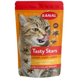 40гр Лакомство SANAL Tasty Stars для котов, звездочки со вкусом Печени