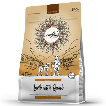 640гр Корм Craftia Natura Adult Medium&Large для взрослых собак средних и крупных пород из Ягненка с перепелкой