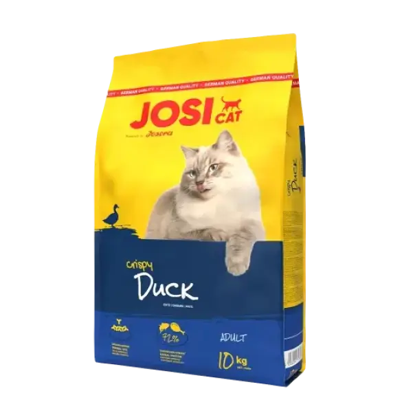 18кг Корм JosiCat Crispy Duck (Adult 27/9) полнорационный корм для взрослых кошек со вкусом Утки и Рыбы