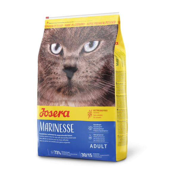 10кг Корм Josera Marinesse (Adult Sensitive 30/15) для кошек страдающих пищевой непереносимостью с Лососем, Рисом и Картофелем