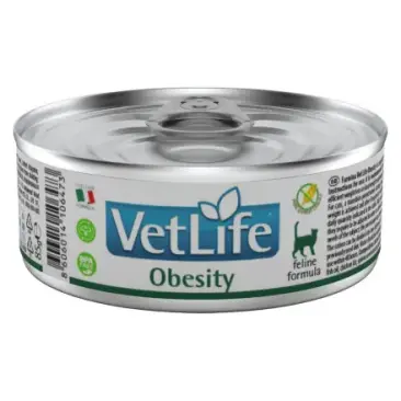 85гр Консервы Farmina Vet Life Natural Diet Cat Obesity диета для взрослых кошек при ожирении, паштет