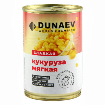 400мл Кукуруза Мягкая DUNAEV металлобанка, Клубника