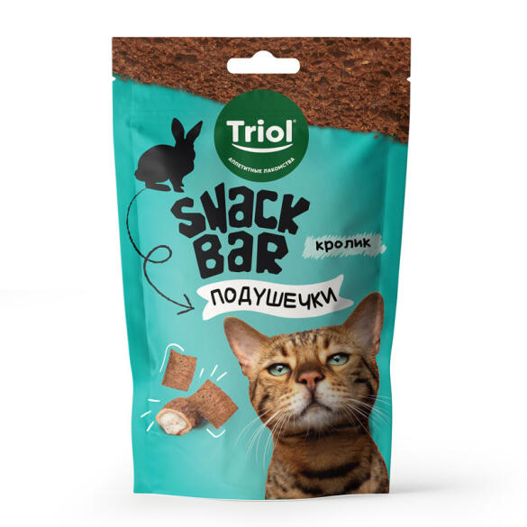 Лакомство Triol Snack Bar "Мини-подушечки с начинкой из кролика"  для кошек, 30гр