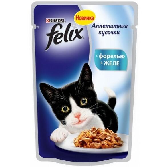 75гр Корм для кошек FELIX с Форелью в желе