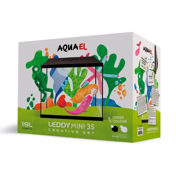 Аквариум AQUAEL LEDDY MINI 35, 19л, 35*18*30см белый (фильтр в комплекте)