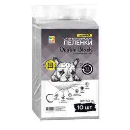 Пеленки FOUR PETS Double Black для собак с углем 60х60см, 10 шт